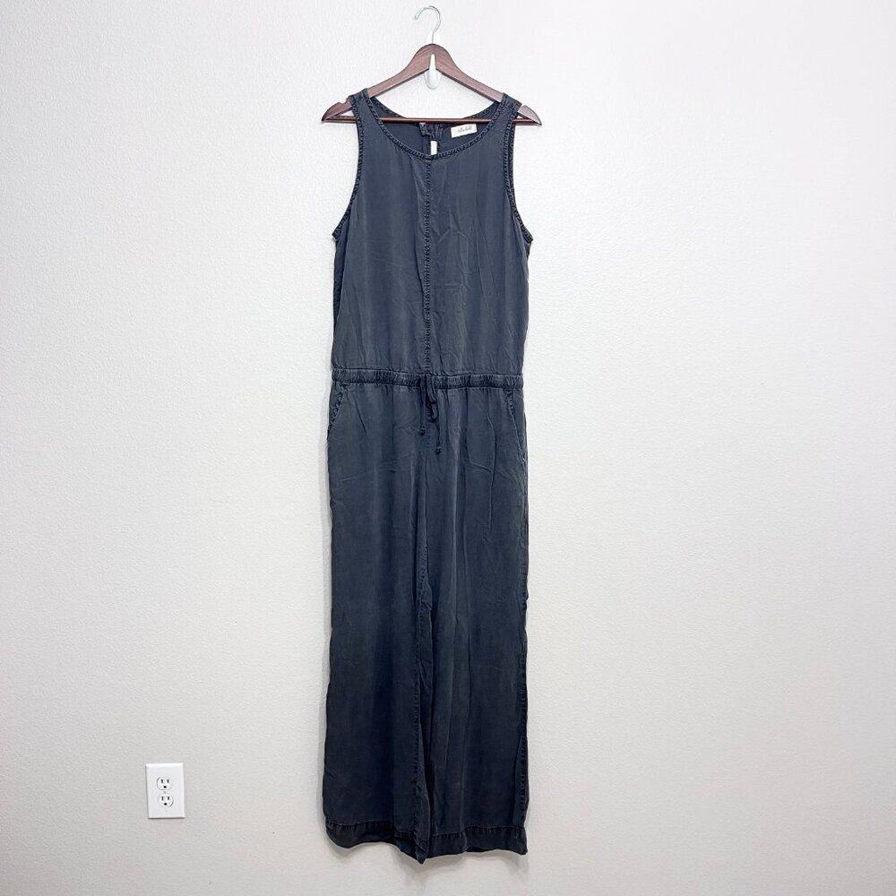 Bella Dahl Jumpsuit Size Large Women's Dark Gray Sleeveless Open Back Wide Leg - Picture 4 of 6